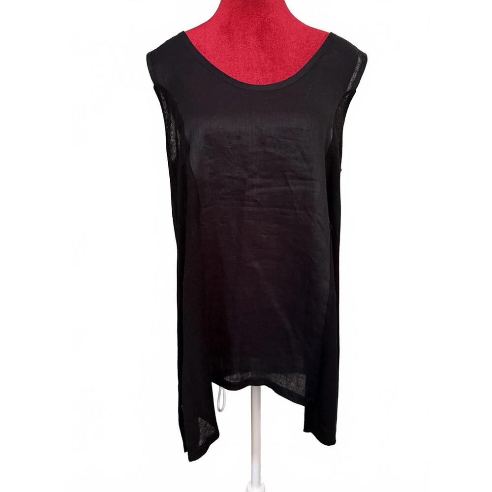 August Silk Black Sleeveless Women's Top